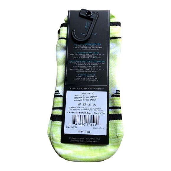 3 Pair Tavi Sport Socks Parker Citrus Taylor Salt Taylor Bright Size Medium NIP - Picture 10 of 11